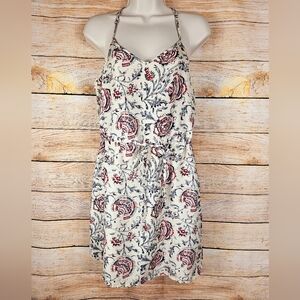Madewell Short Racerback Floral Print Lined Dress with Pockets Size 8